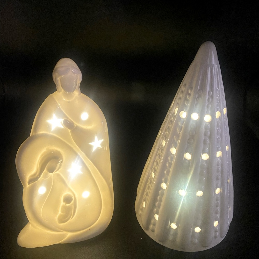 New Light up tree and nativity